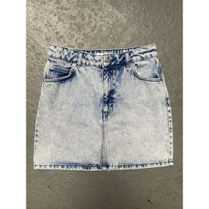 TOPSHOP Denim Skirt Beaded Pocket WMNS US6 Lightwash